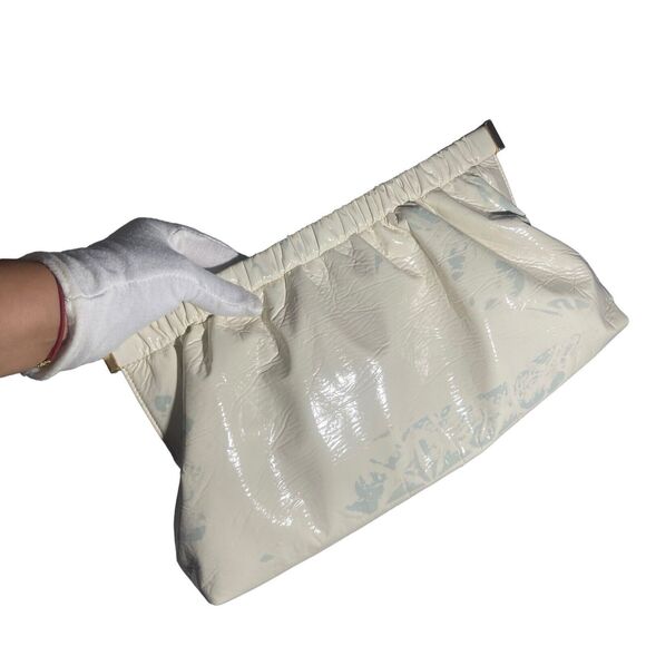 Nanushka The Bar Clutch Shoulder Bag Cream White Faux Leather Evening Purse - Picture 12 of 14